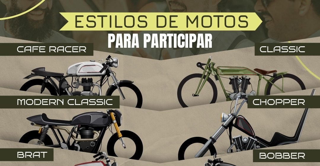 Podés participar del Distinguished Gentleman’s Ride 2026 con los siguientes estilos de motos: